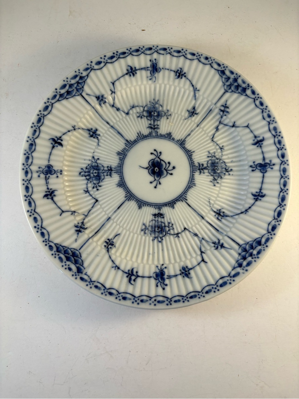 Vintage Blue Fjord Bread Plate‎ LIPPER & MANN L&M Japan 6.75”Blue White Hanger